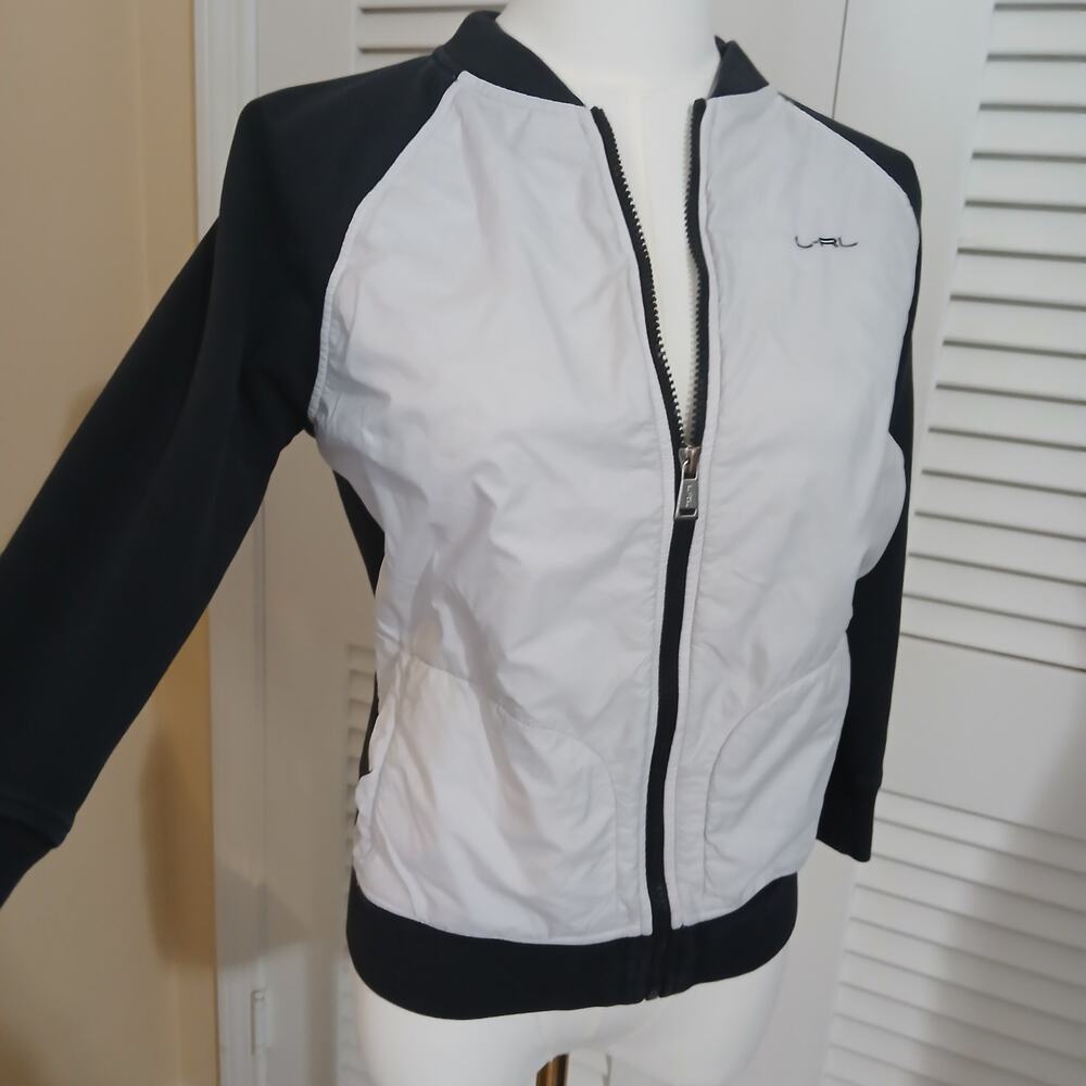 L-RL Lauren Active Ralph Lauren Small Women's Jacket Cotton/Poly Blend Raglan